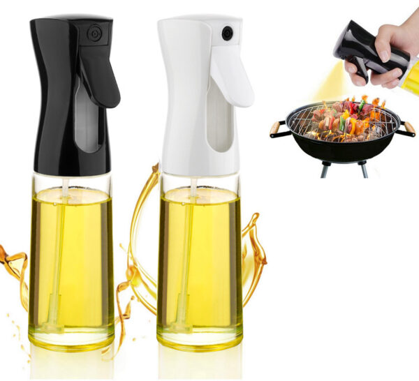 Glass Oil Spray Dispenser – 200ml Refillable Cooking Olive Oil Spray Bottle,