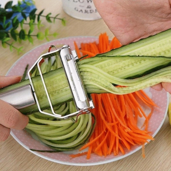 Stainless Steel Vegetable Peeler – Razor Sharp Potato, Carrot, Fruit & Julienne Cutter, Durable Shredder & Slicer Tool